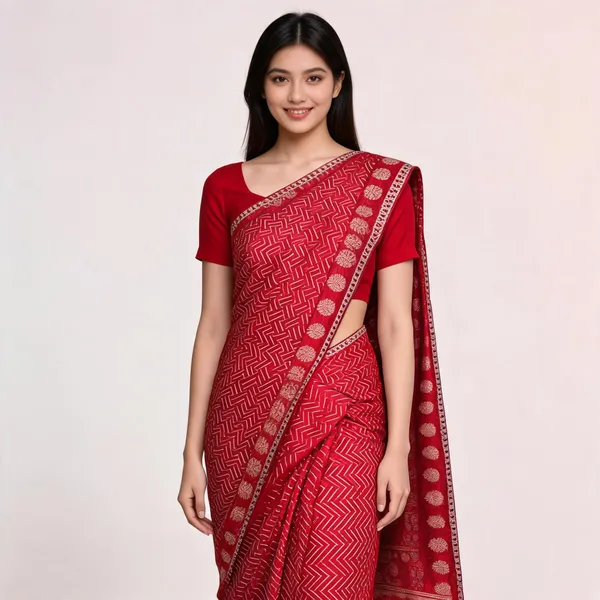Red_Vichitra_Saree_For_Women