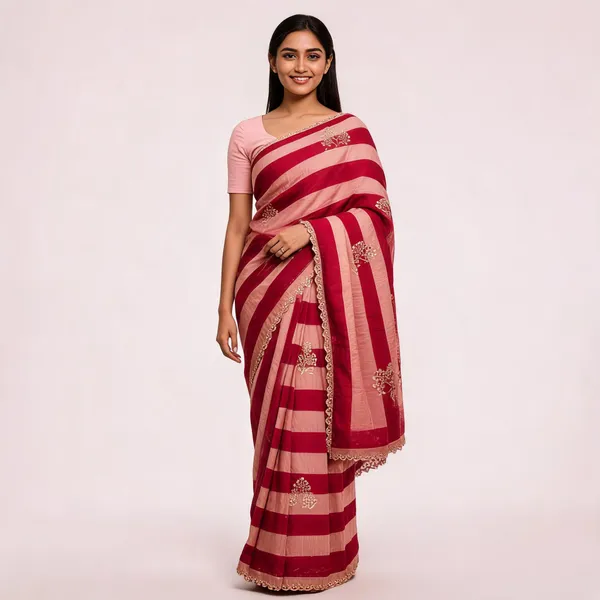 Red_Fandy_Saree_For_Women