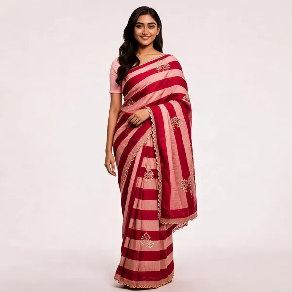 Red_Fandy_Saree_For_Women
