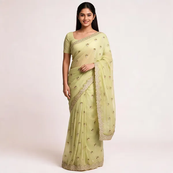 Yellow_Chiffon_Saree_For_Women