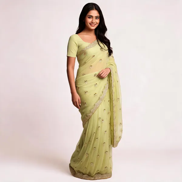 Yellow_Chiffon_Saree_For_Women