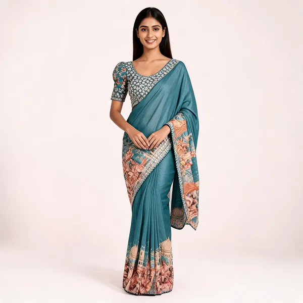 Teal_Ho_Silk_Saree_For_Women