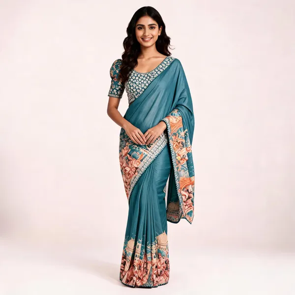 Teal_Ho_Silk_Saree_For_Women