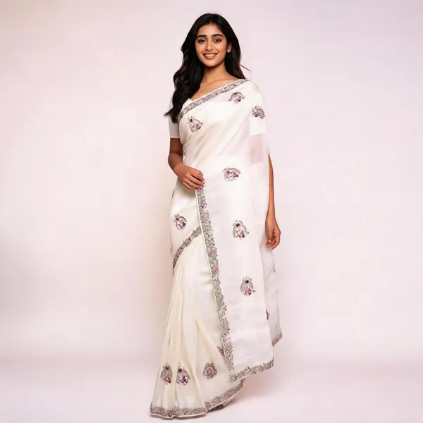 White_Ho_Silk_Saree_For_Women