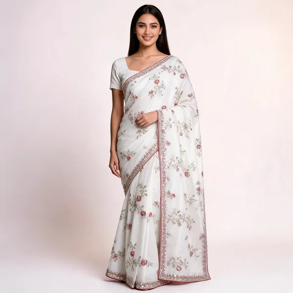 White_Ho_Silk_Saree_For_Women