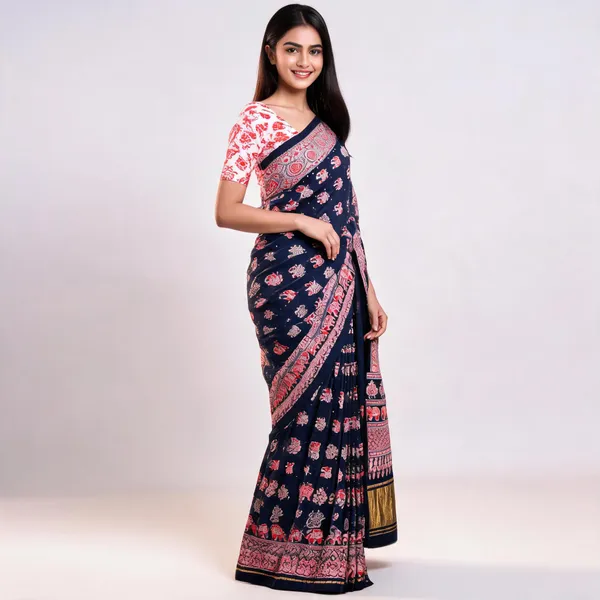 Navy_Blue_Gajji_Silk_Saree_For_Women