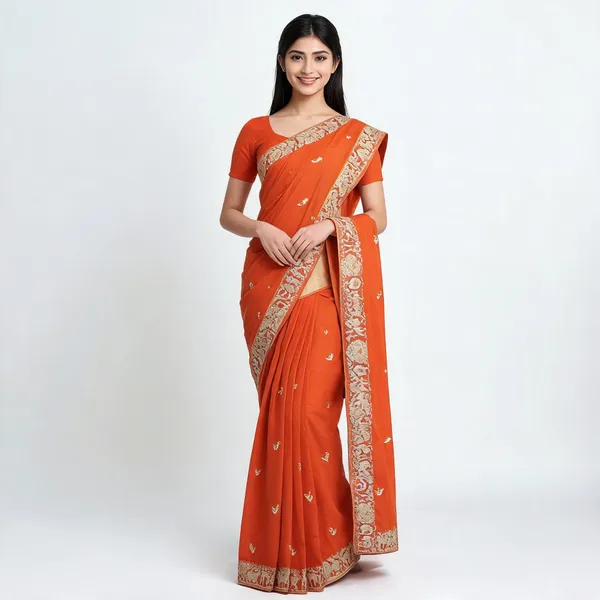 Orange_Ho_Silk_Saree_For_Women