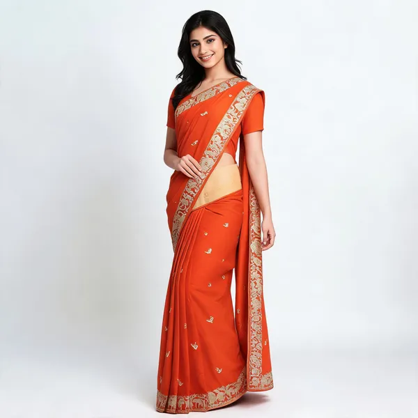Orange_Ho_Silk_Saree_For_Women