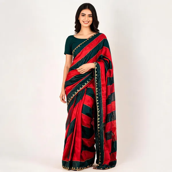 Red_&_Black_Fandy_Saree_For_Women
