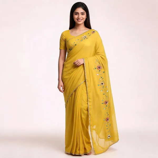 Yellow_Fandy_Saree_For_Women