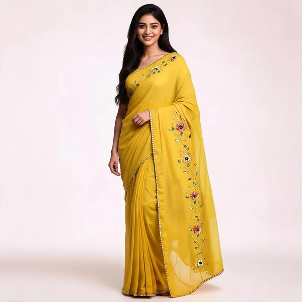 Yellow_Fandy_Saree_For_Women