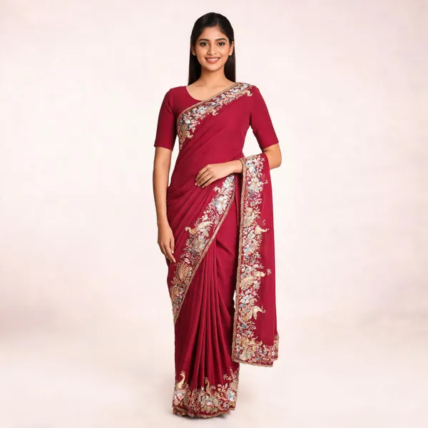 Magenta_Fandy_Saree_For_Women