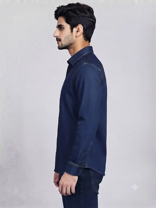 Blue_Denim_Casual_Shirt_For_Men