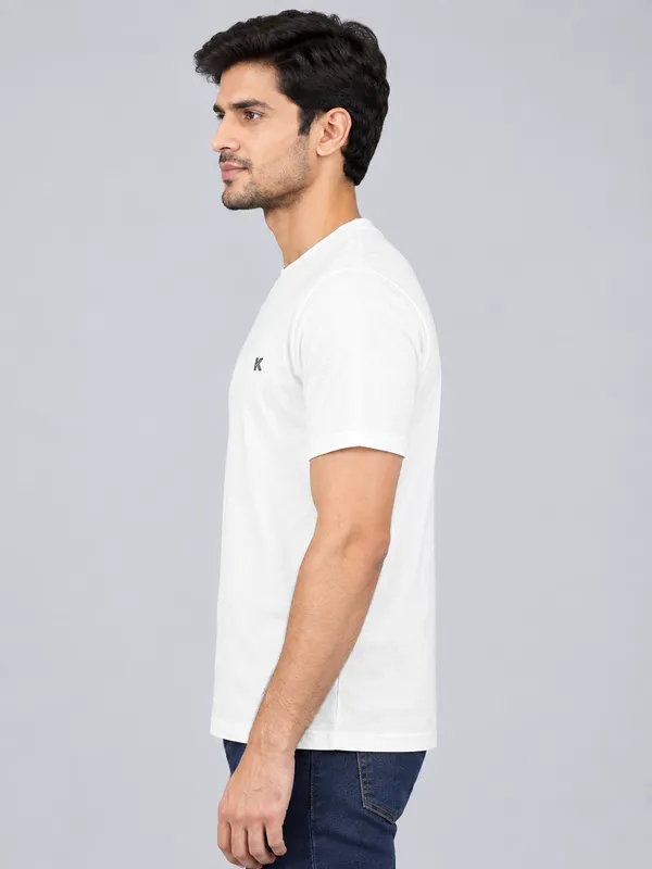 White_Regular_Fit_Crew_Neck_T_Shirt_For_Men