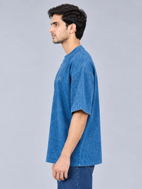 Blue_Textured_Oversized_T_Shirt_For_Men