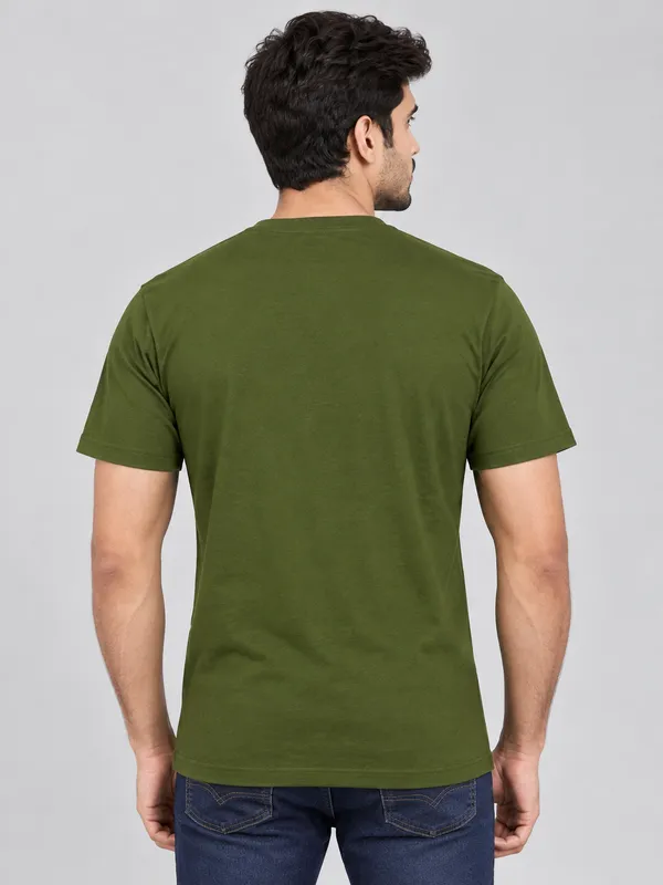Olive_Green_Crew_Neck_T_Shirt_For_Men