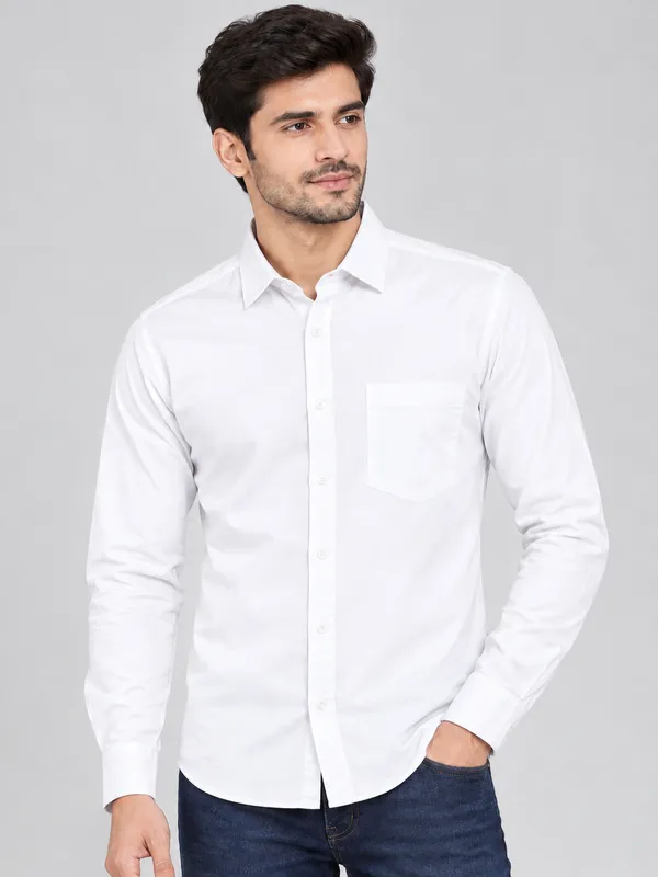 White_Regular_Fit_Shirt_For_Men