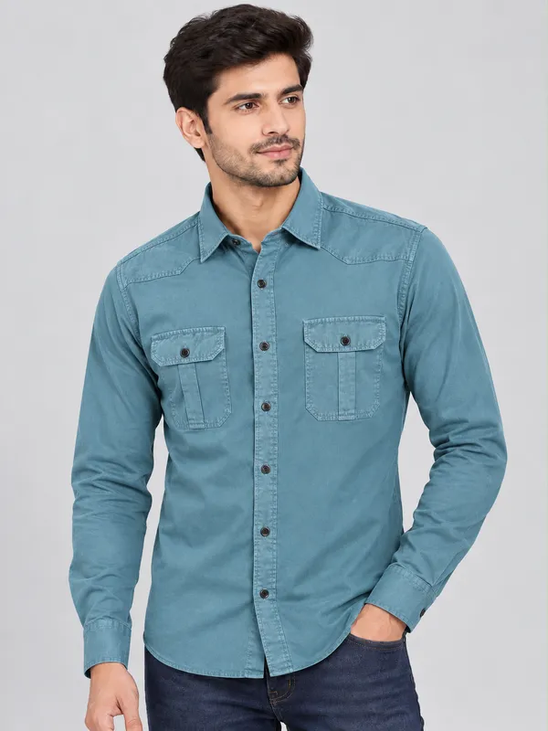 Blue_Denim_Regular_Fit_Shirt_For_Men