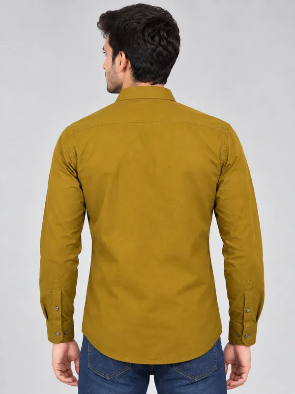 Mustard_Full_Sleeve_Casual_Shirt_For_Men