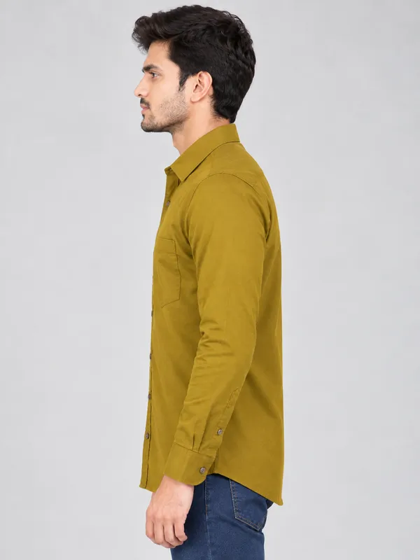 Mustard_Full_Sleeve_Casual_Shirt_For_Men