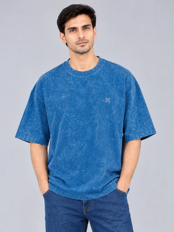 Blue_Textured_Oversized_T_Shirt_For_Men