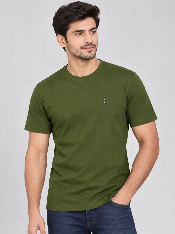 Olive_Green_Crew_Neck_T_Shirt_For_Men