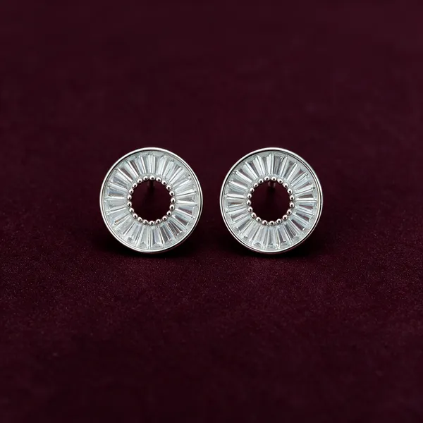 Silver_925_Sterling_Silver_Textured_Round_Stud_Earrings_For_Women