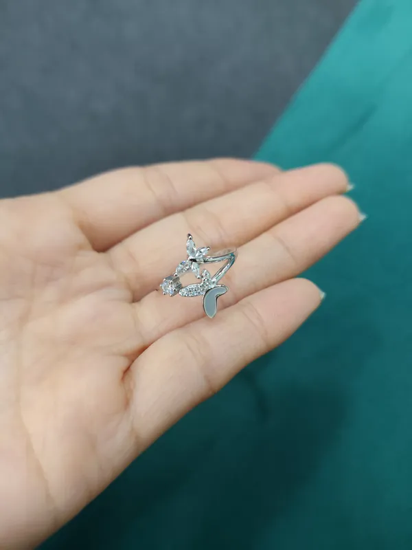 Silver_925_Sterling_Silver_Clear_Stone_Ring_For_Women