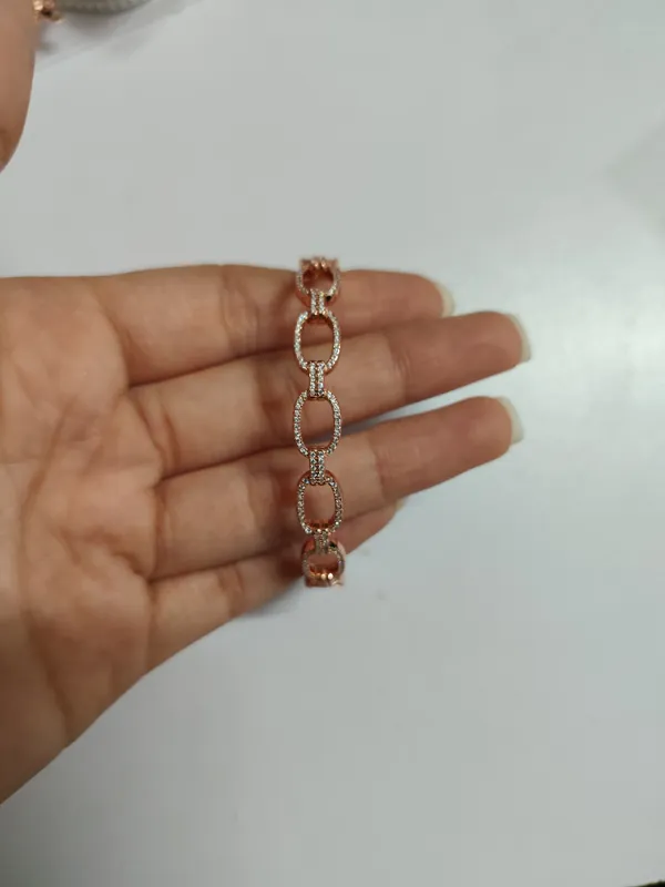 Rose_Gold_Sterling_Silver_925_Crystal_Link_Bracelet_For_Women