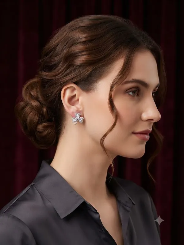 Silver_Sterling_Silver_925_Floral_Stud_Earrings_For_Women