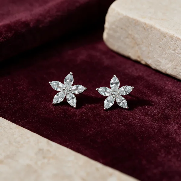 Silver_Sterling_Silver_925_Floral_Stud_Earrings_For_Women