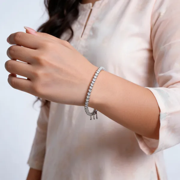 Silver_925_Sterling_Silver_Clear_Stone_Bracelet_For_Women