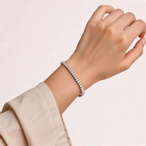 Silver_925_Sterling_Silver_Clear_Stone_Bracelet_For_Women