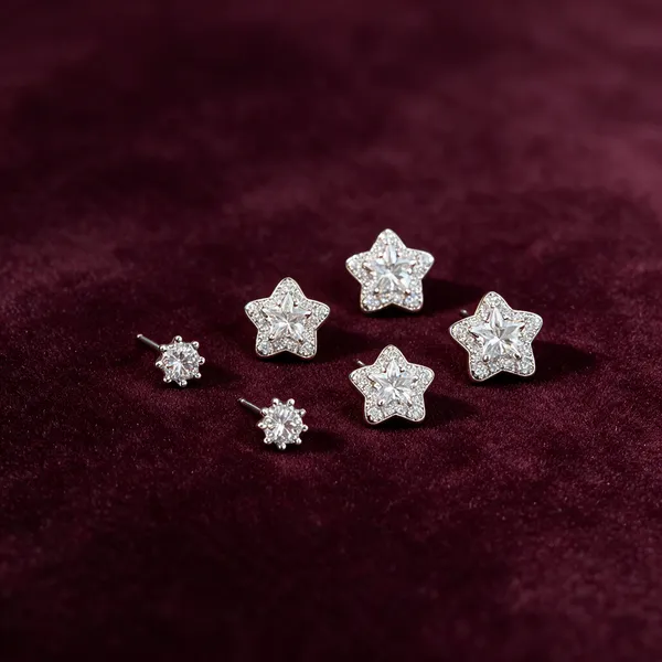 Silver_Sterling_Silver_925_Floral_Stud_Earrings_Set_For_Women