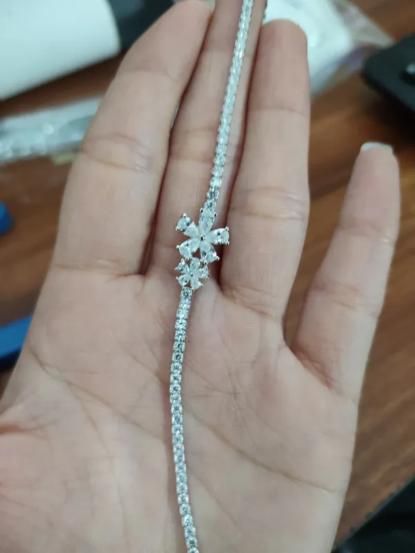 Silver_Sterling_Silver_925_Floral_Link_Bracelet_For_Women