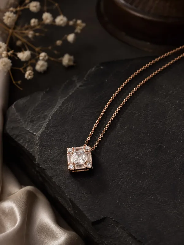 Rose_Gold_925_Sterling_Silver_Square_Pendant_Necklace_For_Women