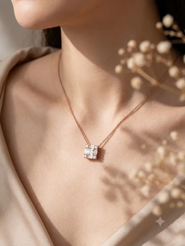 Rose_Gold_925_Sterling_Silver_Square_Pendant_Necklace_For_Women