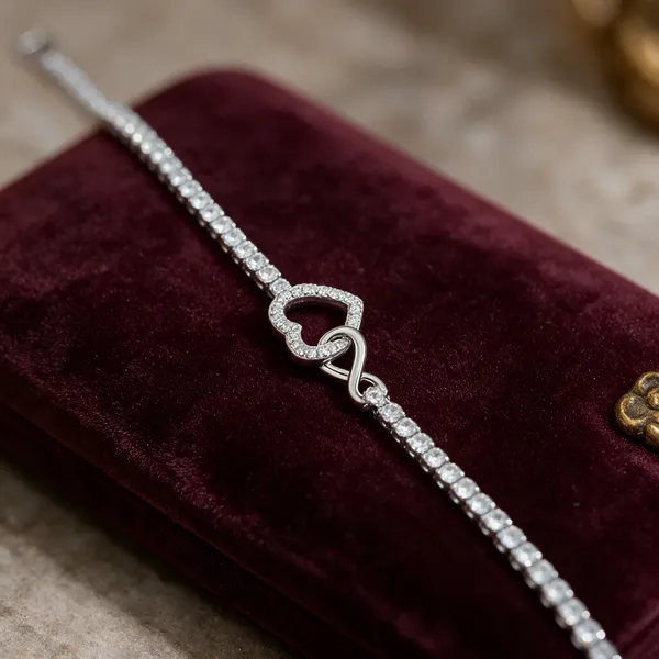 Silver_Sterling_Silver_925_Heart_Link_Bracelet_For_Women