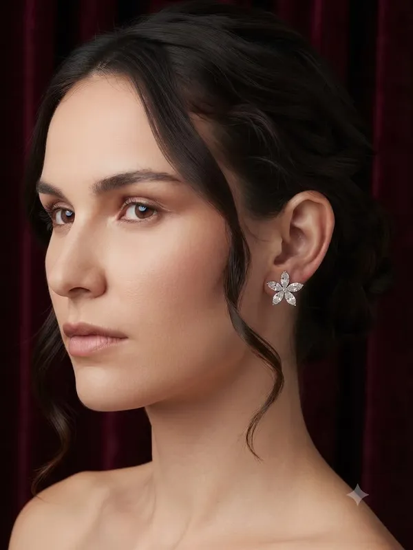 Silver_Sterling_Silver_925_Floral_Stud_Earrings_For_Women