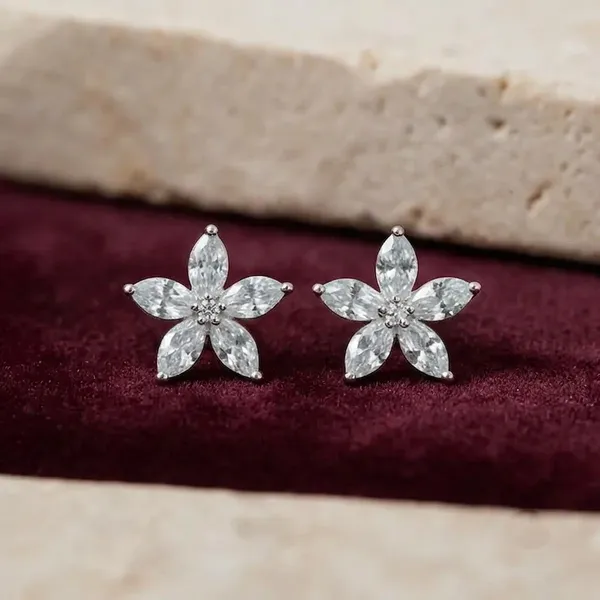 Silver_Sterling_Silver_925_Floral_Stud_Earrings_For_Women