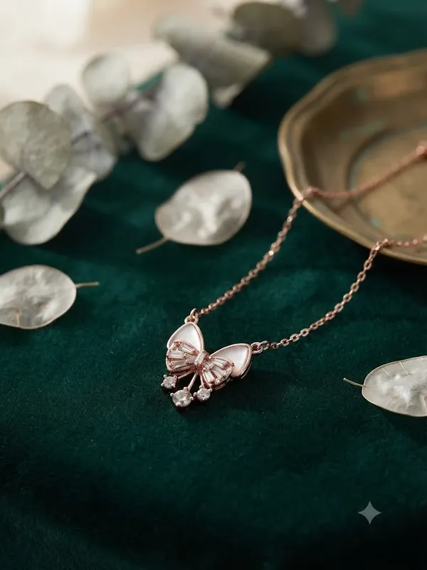 Rose_Gold_925_Sterling_Silver_Stone_Pendant_Necklace_For_Women