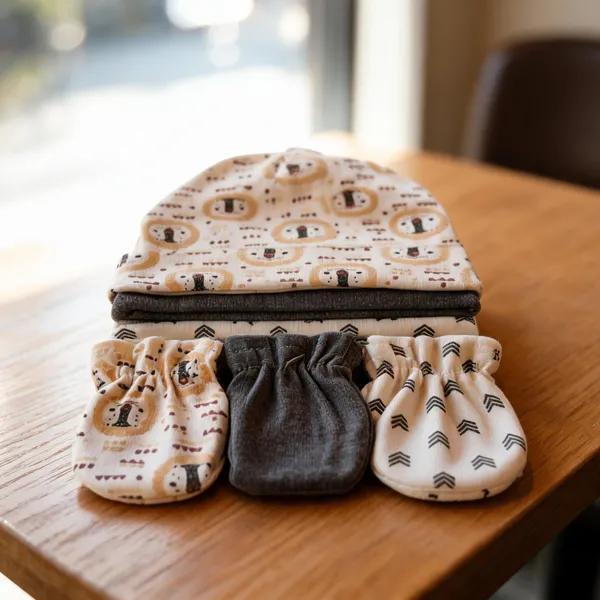 Printed_Cap_And_Mitten_Set_for_Babies