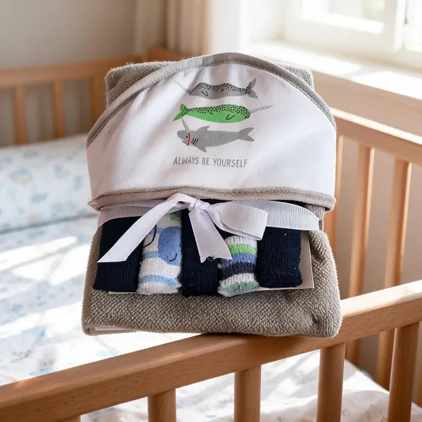 White_Polyester_Hooded_Baby_Bath_Set_for_Infants