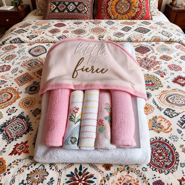 Pink_Polyester_Hooded_Towel_Bath_Set_for_Babies