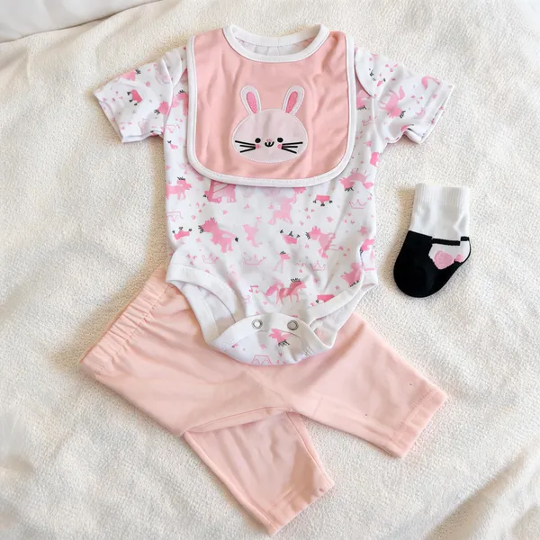Pink_Floral_Baby_Four_Piece_Outfit_Set_for_Girls