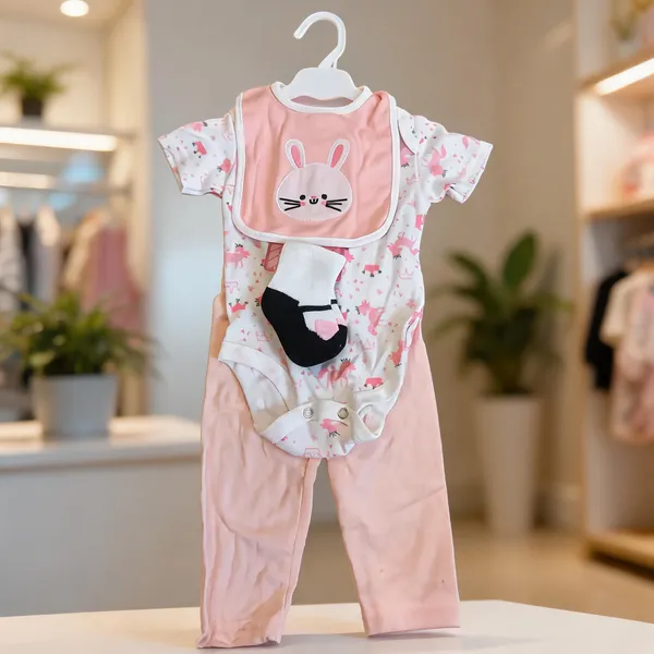 Pink_Floral_Baby_Four_Piece_Outfit_Set_for_Girls