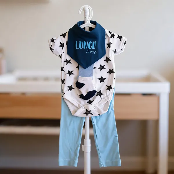 White_Star_Print_Romper_Set_for_Baby