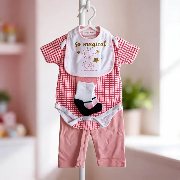 Pink_Checkered_Baby_Outfit_Set_for_Girls