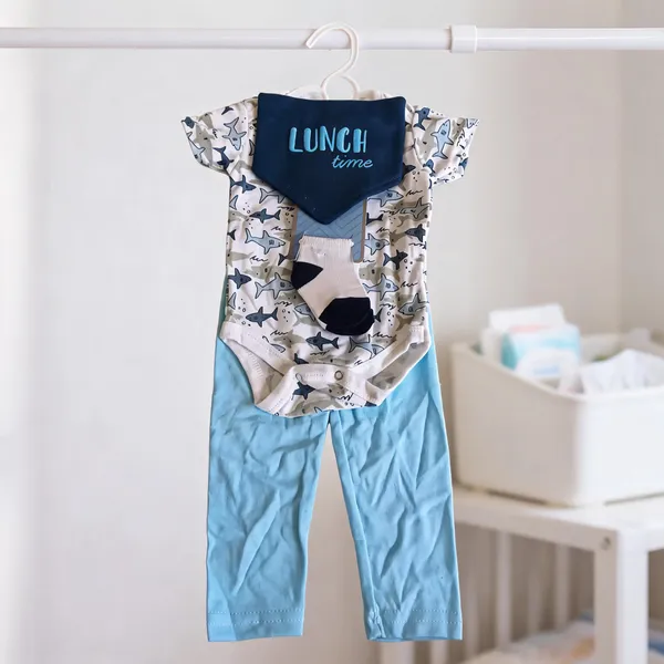 White_Printed_Baby_Bodysuit_Set_for_Boys