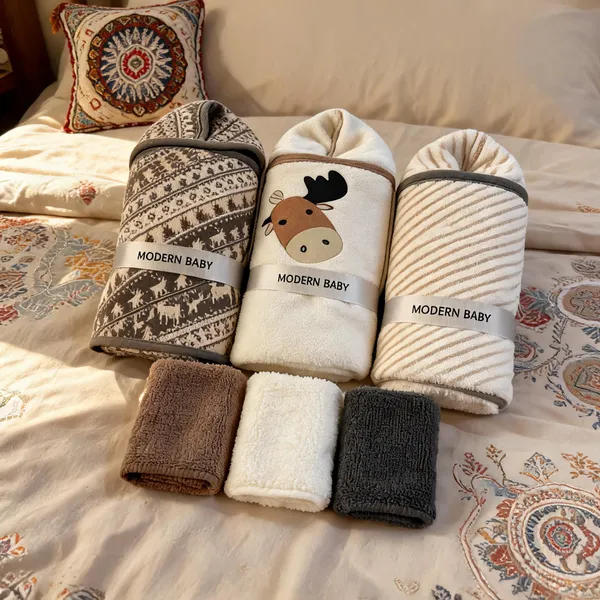 Modern_Baby_6_Piece_Hooded_Towel_And_Washcloth_Bath_Set